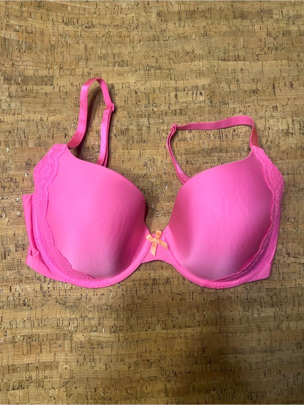 Victoria's Secret Bright Pink Lace-Trim Molded Bra